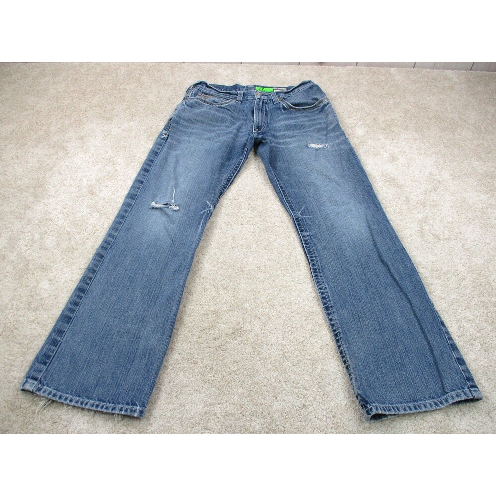 Ariat Jeans Mens 32 Blue Boot Cut Distressed Cotton Western Cowboy 32x31
